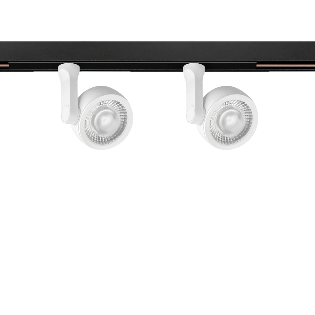 Spot Pentru Șină Arkoslight Six Xs Double 48V Short, Alb Texturat, 2700K, Dali, Unghi 23°, 9W, Ip20, Cri>90
