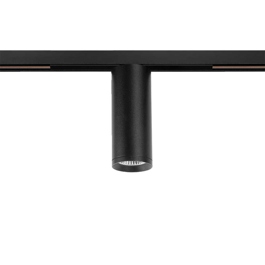 Spot Pentru Șină Arkoslight Top 48V Short, Negru Texturat, 2700K, Dali, Unghi 20°, 6,5W, Ip20, Cri>90