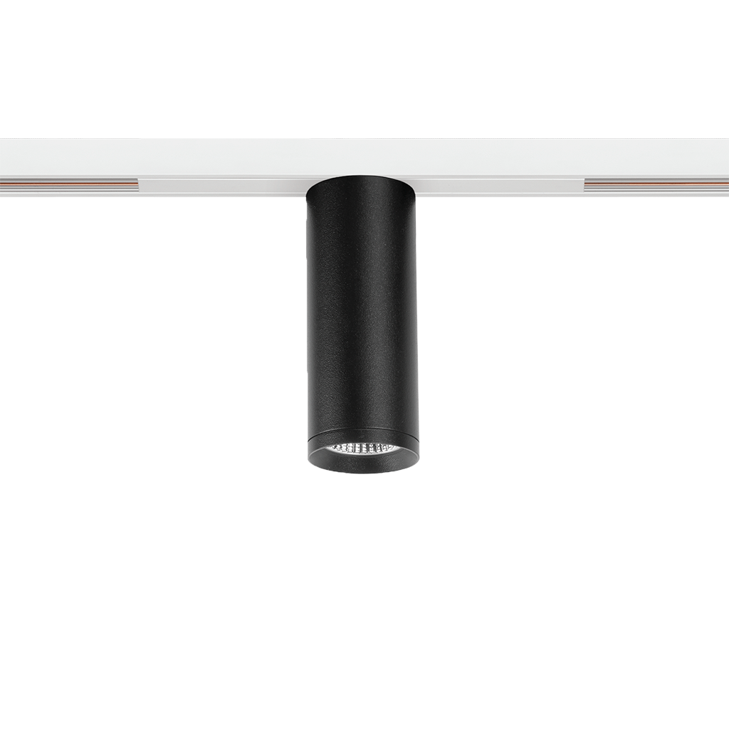 Spot Pentru Șină Arkoslight Top 48V Short, Negru Texturat - Șină Albă, 2700K, Dali, Unghi 20°, 6,5W, Ip20, Cri>90