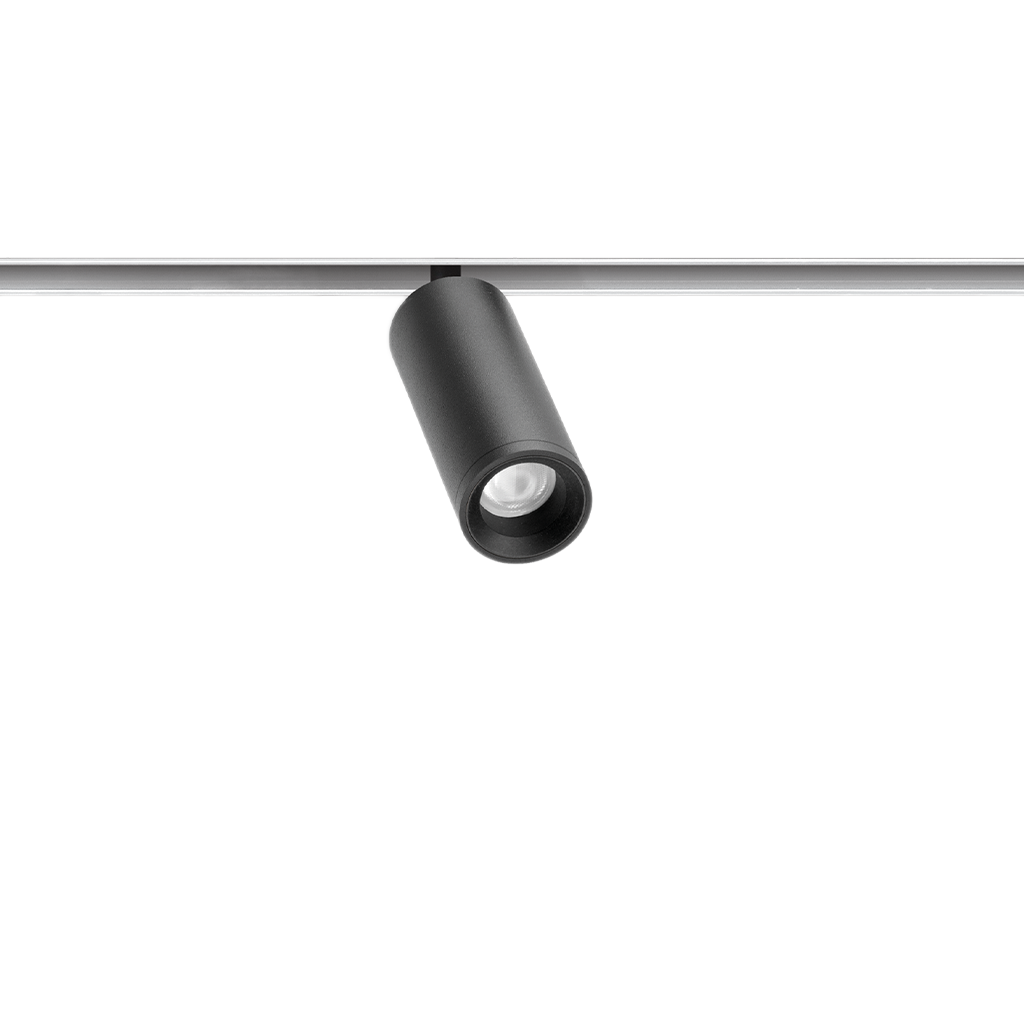 Track Spotlight Arkoslight Fit 27 48V, Textured Black - White Track, 2700K, DALI, 42° Beam Angle, 5.5W, IP20, CRI>90