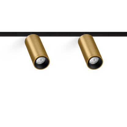 Spot Pentru Șină Arkoslight Fit 27 48V Double, Auriu, 2700K, Dali, Unghi 18°, 11W, Ip20, Cri>90