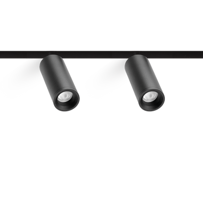 Spot Pentru Șină Arkoslight Fit 27 48V Double, Negru Texturat, 2700K, Dali, Unghi 18°, 11W, Ip20, Cri>90