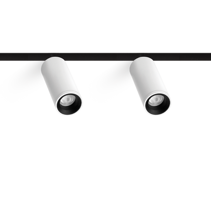 Spot Pentru Șină Arkoslight Fit 27 48V Double, Alb Texturat, 2700K, Dali, Unghi 18°, 11W, Ip20, Cri>90