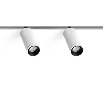 Spot Pentru Șină Arkoslight Fit 27 48V Double, Alb Texturat - Șină Albă, 3000K, Dali, Unghi 31°, 11W, Ip20, Cri>90