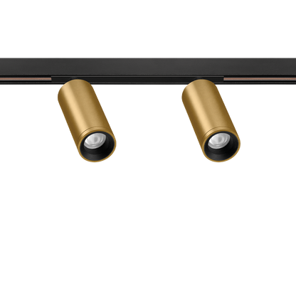 Spot Pentru Șină Arkoslight Fit 27 48V Double Short, Auriu, 2700K, Dali, Unghi 18°, 11W, Ip20, Cri>90