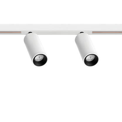 Spot Pentru Șină Arkoslight Fit 27 48V Double Short, Alb Texturat - Șină Albă, 3000K, Dali, Unghi 18°, 11W, Ip20, Cri>90