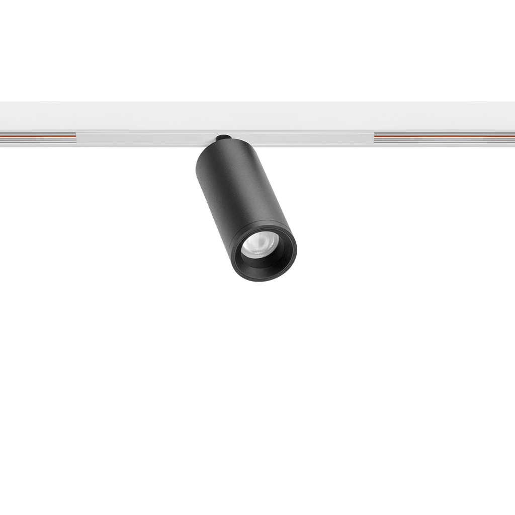 Track Spotlight Arkoslight Fit 27 48V Short, Textured Black - White Track, 3500K, DALI, 42° Beam Angle, 5.5W, IP20, CRI>90