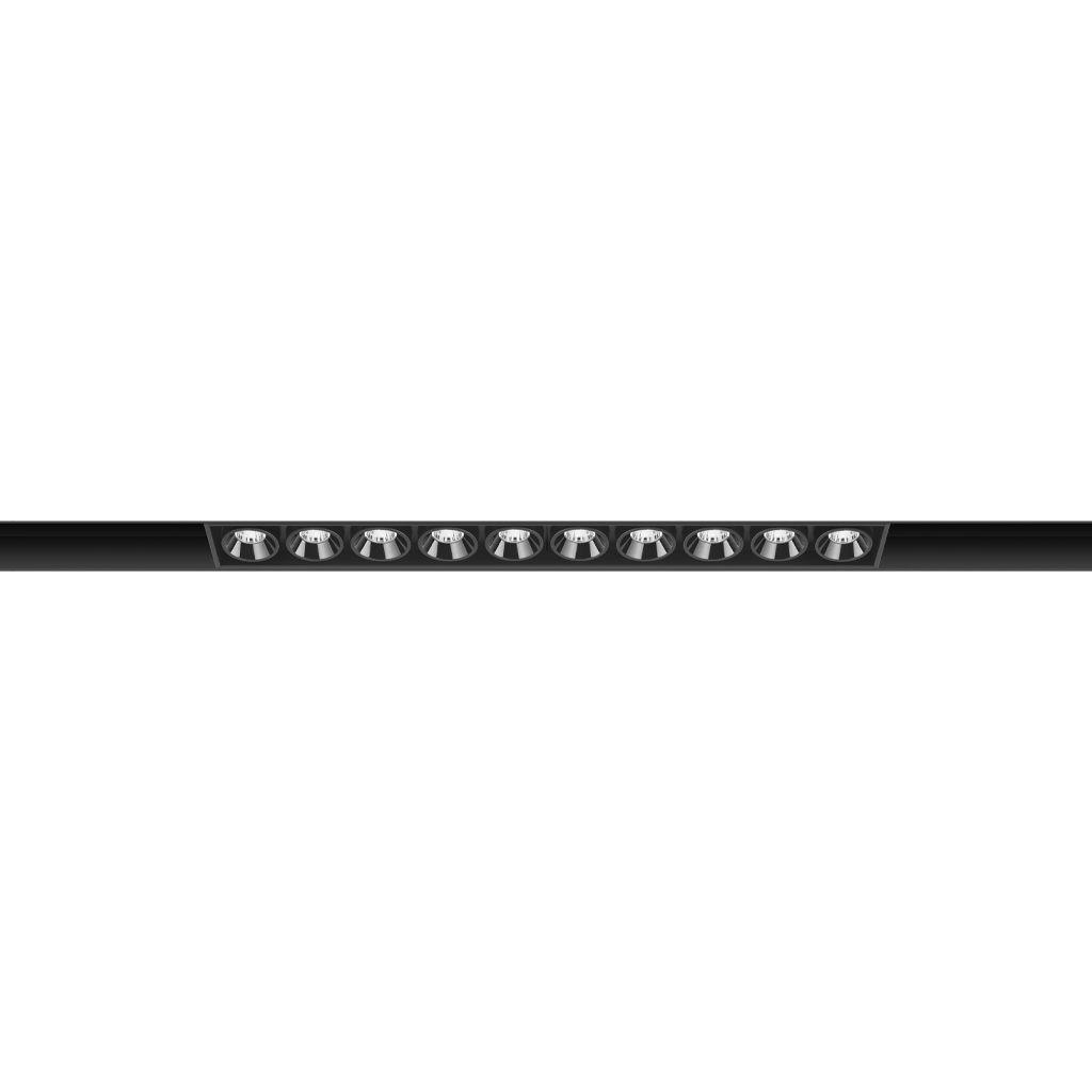 Track Spotlight Arkoslight Black Foster Micro 48V 10, Black, 3000K, Non-Dimmable, 37° Beam Angle, 14W, IP20, CRI>90