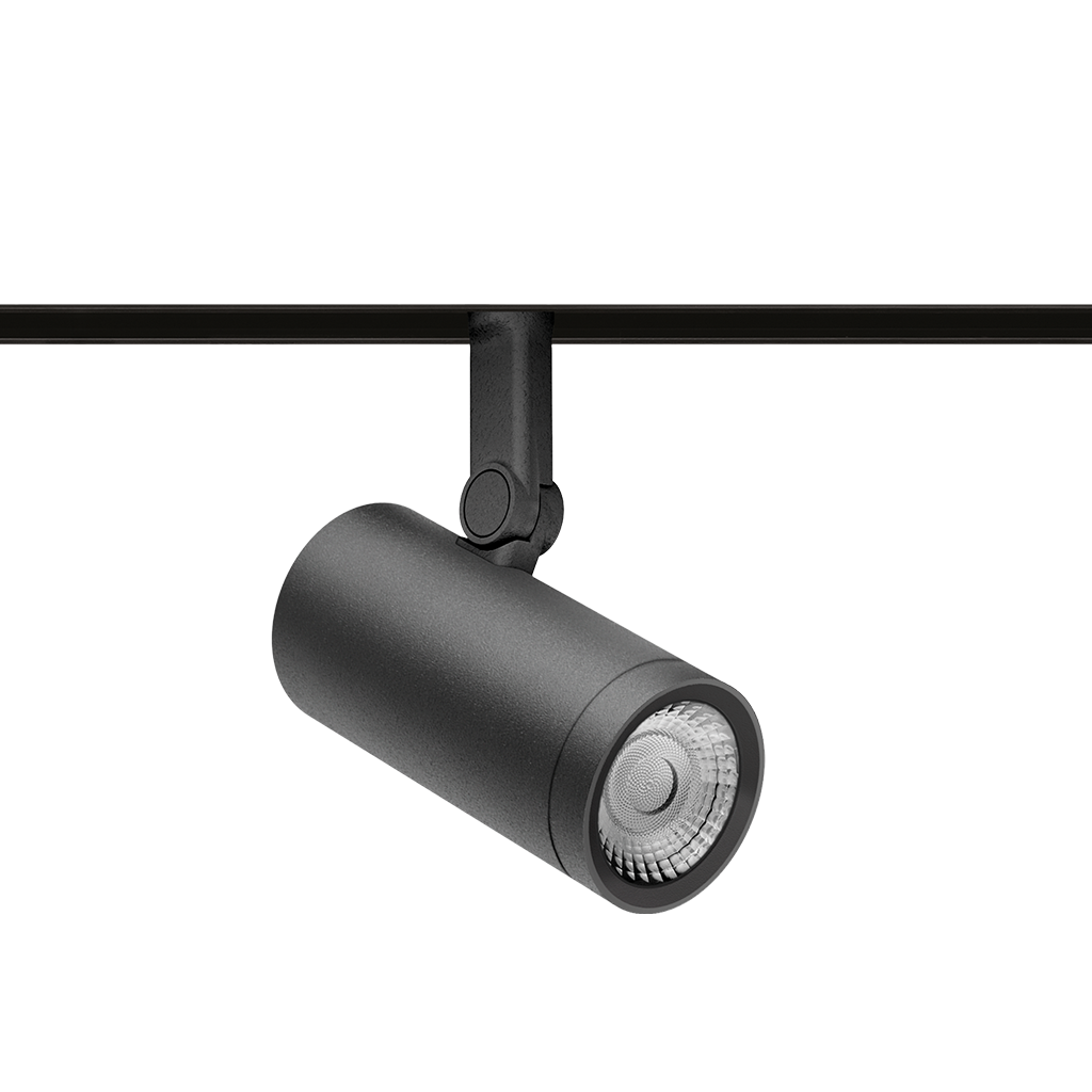 Track Spotlight Arkoslight Coco M 48V Super Spot, Textured Black, 3000K, Non-Dimmable, 13° Beam Angle, 8.7W, IP20, CRI>90