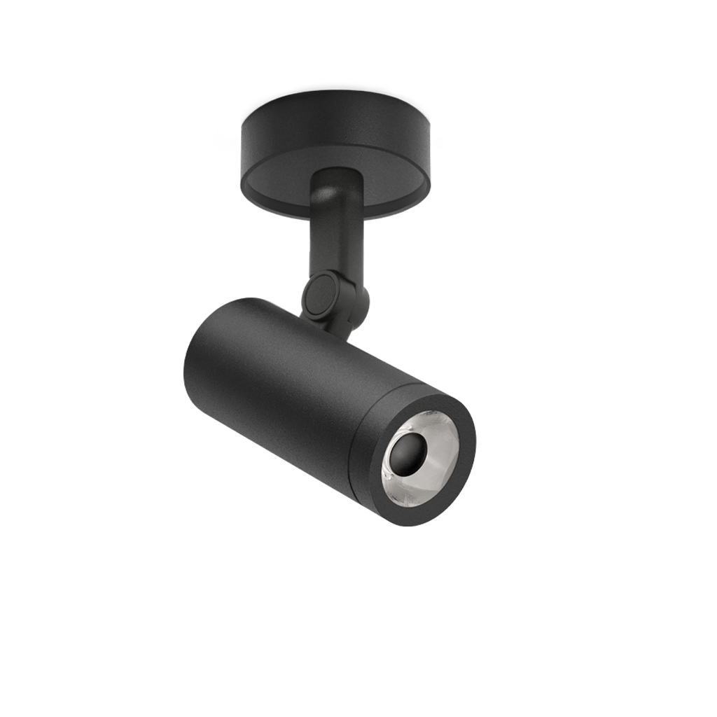 Spot Coco Aplicat Super Spot, Negru Texturat, 3500K, On Board, Unghi 12°, 6W, Ip20, Cri>90