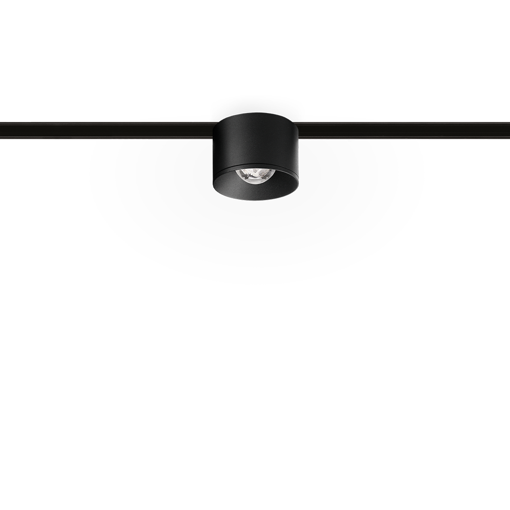 Track Spotlight Arkoslight Puck S 48V, Textured Black, 3000K, DALI, 42° Beam Angle, 6W, IP20, CRI>90