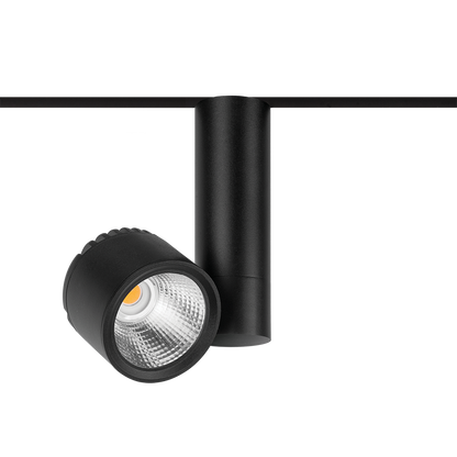 Spot Pentru Șină Arkoslight Zen Tube 48V, Negru Texturat, 2700K, Fără Dimare, Unghi 16°, 23W, Ip20, Cri>90