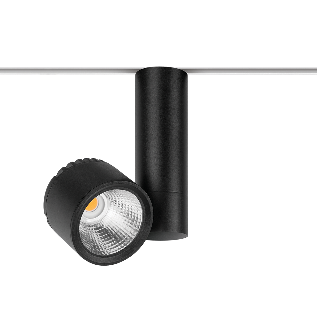 Spot Pentru Șină Arkoslight Zen Tube 48V, Negru Texturat - Șină Albă, 2700K, Dali, Unghi 16°, 23W, Ip20, Cri>90