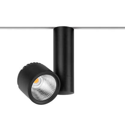 Spot Pentru Șină Arkoslight Zen Tube 48V, Negru Texturat - Șină Albă, 2700K, Dali, Unghi 16°, 23W, Ip20, Cri>90