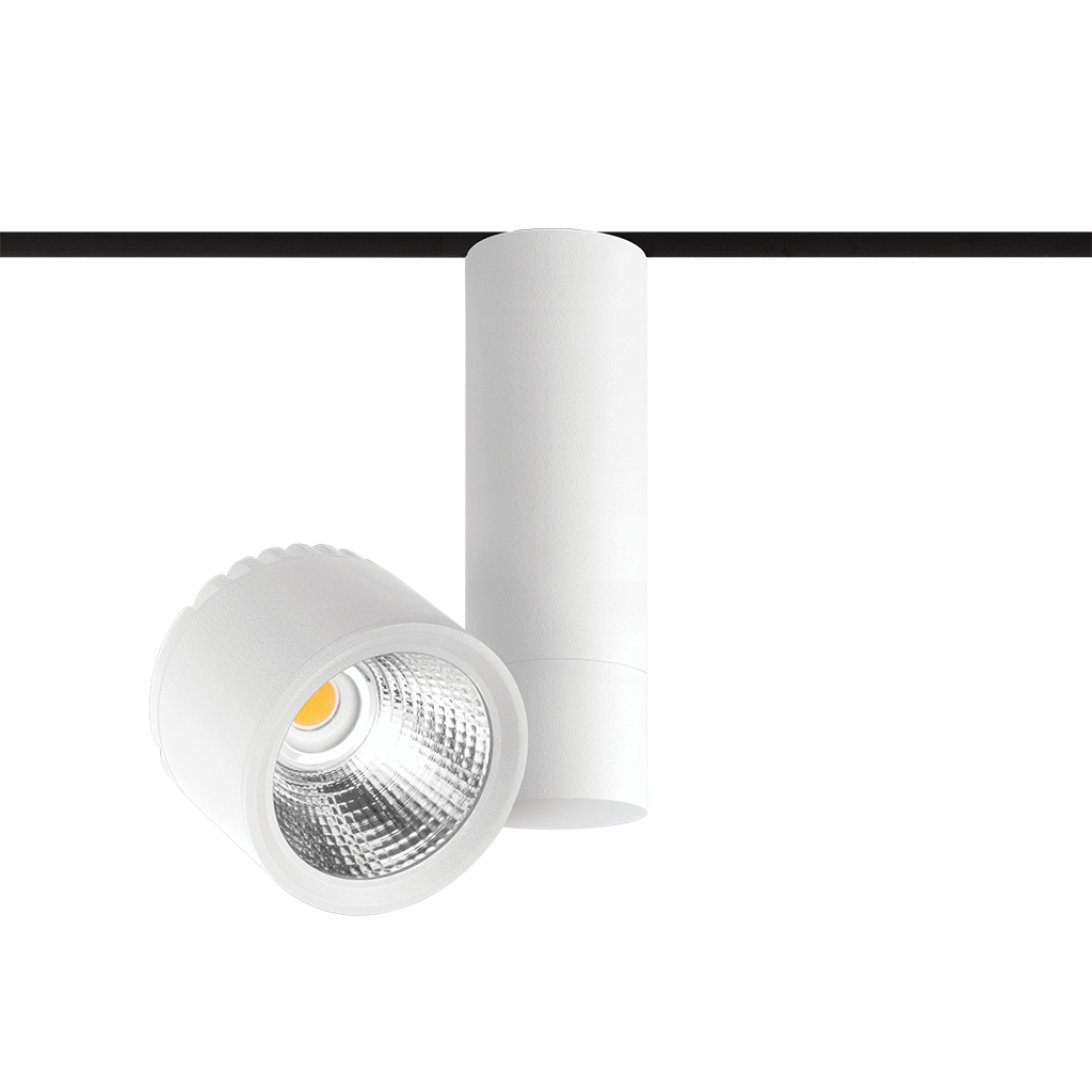 Spot Pentru Șină Arkoslight Zen Tube 48V, Alb Texturat, 3000K, Dali, Unghi 16°, 23W, Ip20, Cri>90