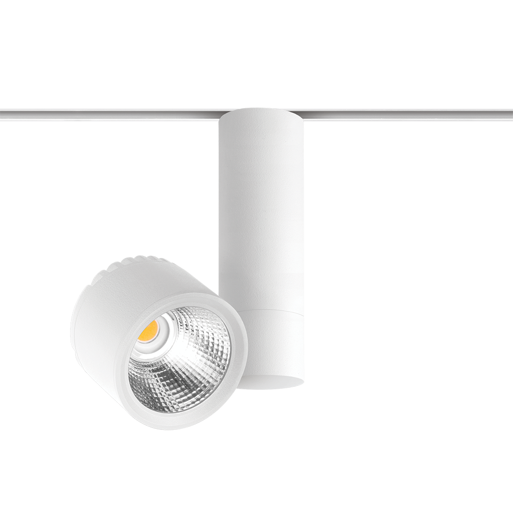 Track Spotlight Arkoslight Zen Tube 48V, Textured White - White Track, 2700K, DALI, 16° Beam Angle, 23W, IP20, CRI>90