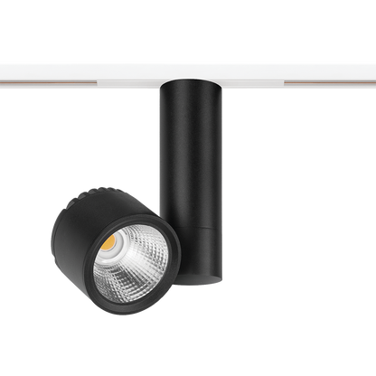 Spot Pentru Șină Arkoslight Zen Tube 48V Short, Negru Texturat - Șină Albă, 2700K, Dali, Unghi 16°, 23W, Ip20, Cri>90