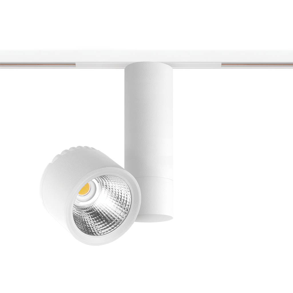 Track Spotlight Arkoslight Zen Tube 48V Short, Textured White - White Track, 2700K, DALI, 16° Beam Angle, 23W, IP20, CRI>90
