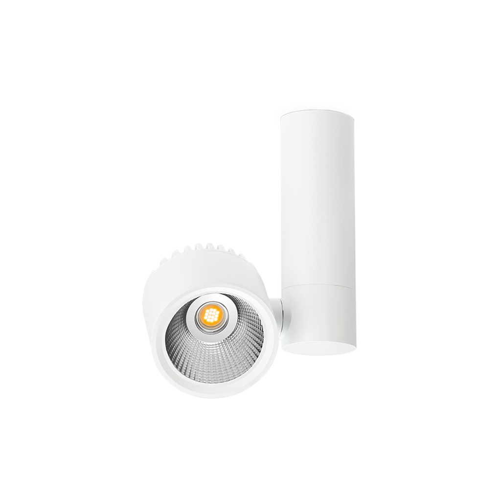 Spot Zen Tube Aplicat, Alb Texturat, 4000K, Fără Dimare, Unghi 16°, 23W, Ip20, Cri>90