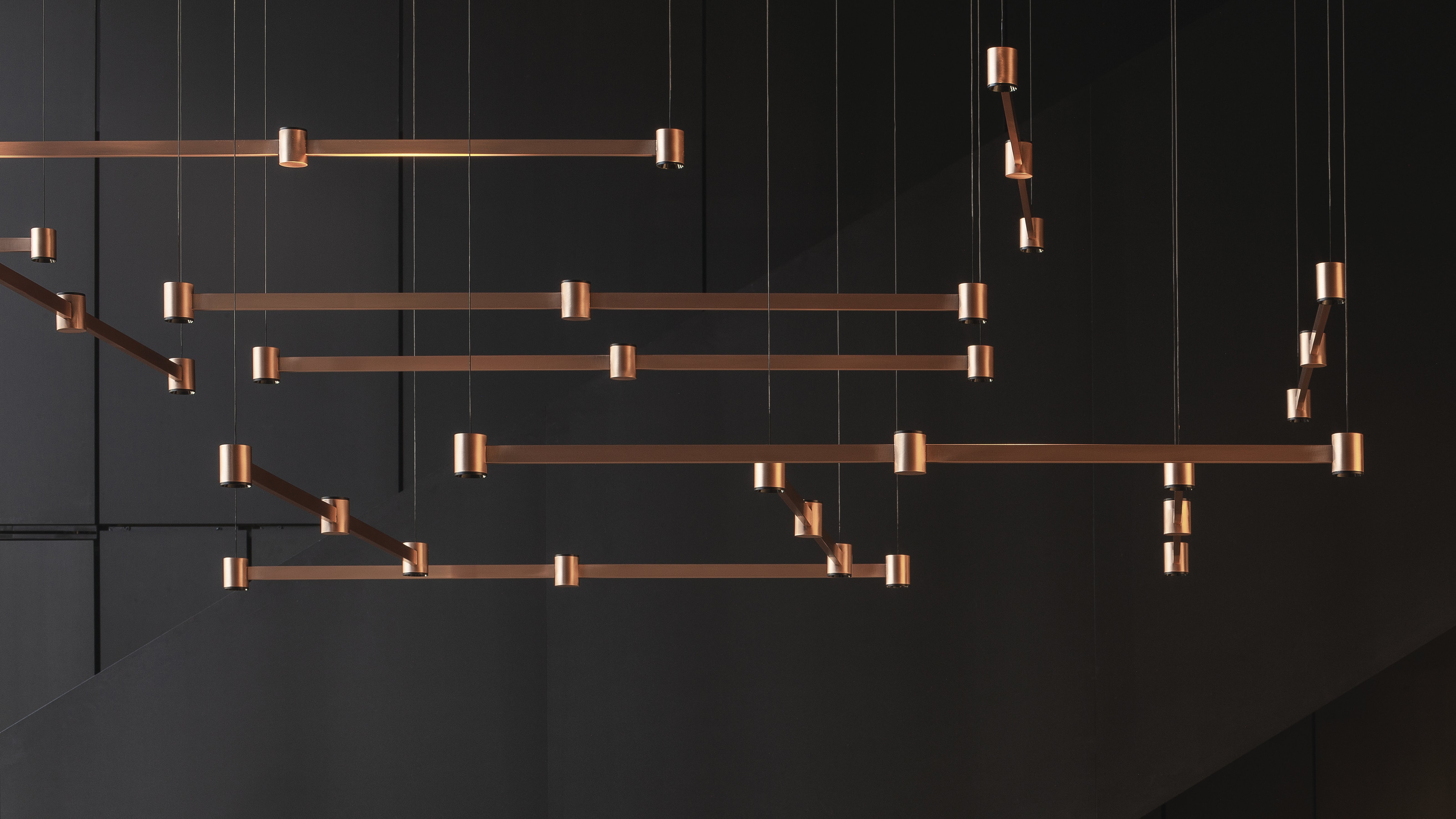 Pendul Art Modular 4, Negru Texturat, 2700K, Dali, Unghi 38°, 8,4W, Ip20, Cri>90, Max. 5 M