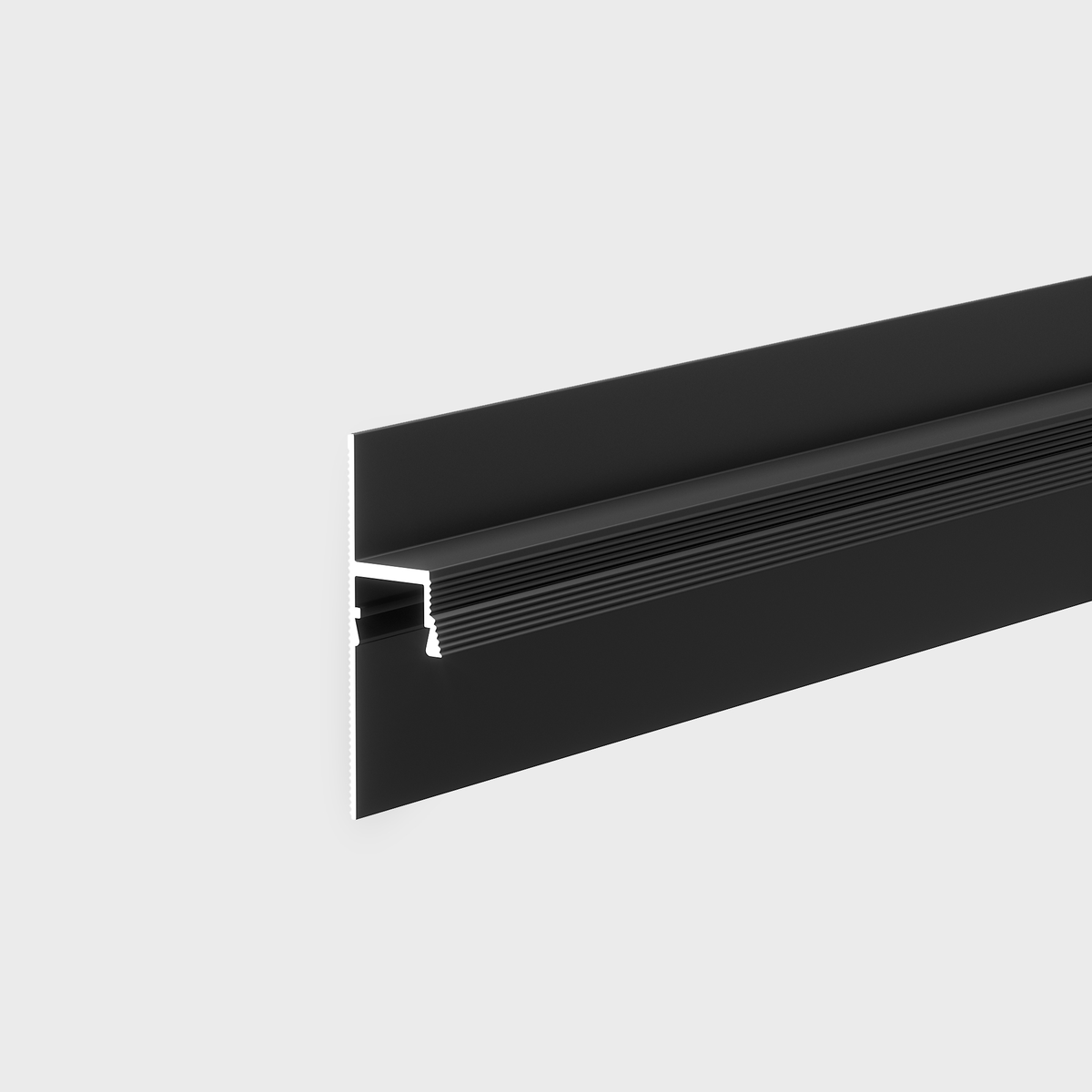 Profil Tip Plintă și Scafă Ascunsă Shadow Gap Light, M1, Aluminiu, Negru Mat, Anodizat, 2 m, 16,2 x 55 mm