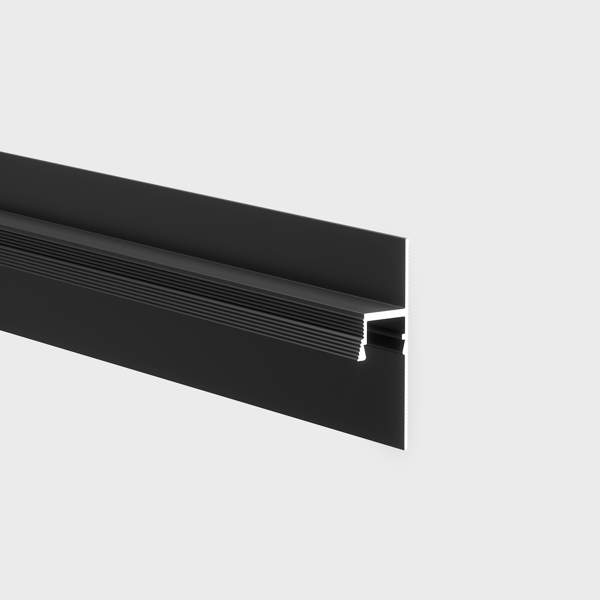 Profil Tip Plintă și Scafă Ascunsă Shadow Gap Light, M1, Aluminiu, Negru Mat, Anodizat, 2 m, 16,2 x 55 mm