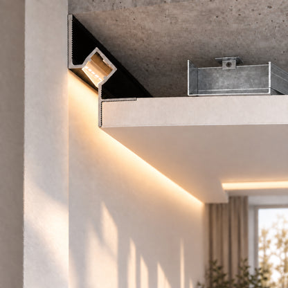 Shadow Gap Light Profile, M3, Aluminum, Matte Black, Anodized, 2 m, 42 x 55 mm