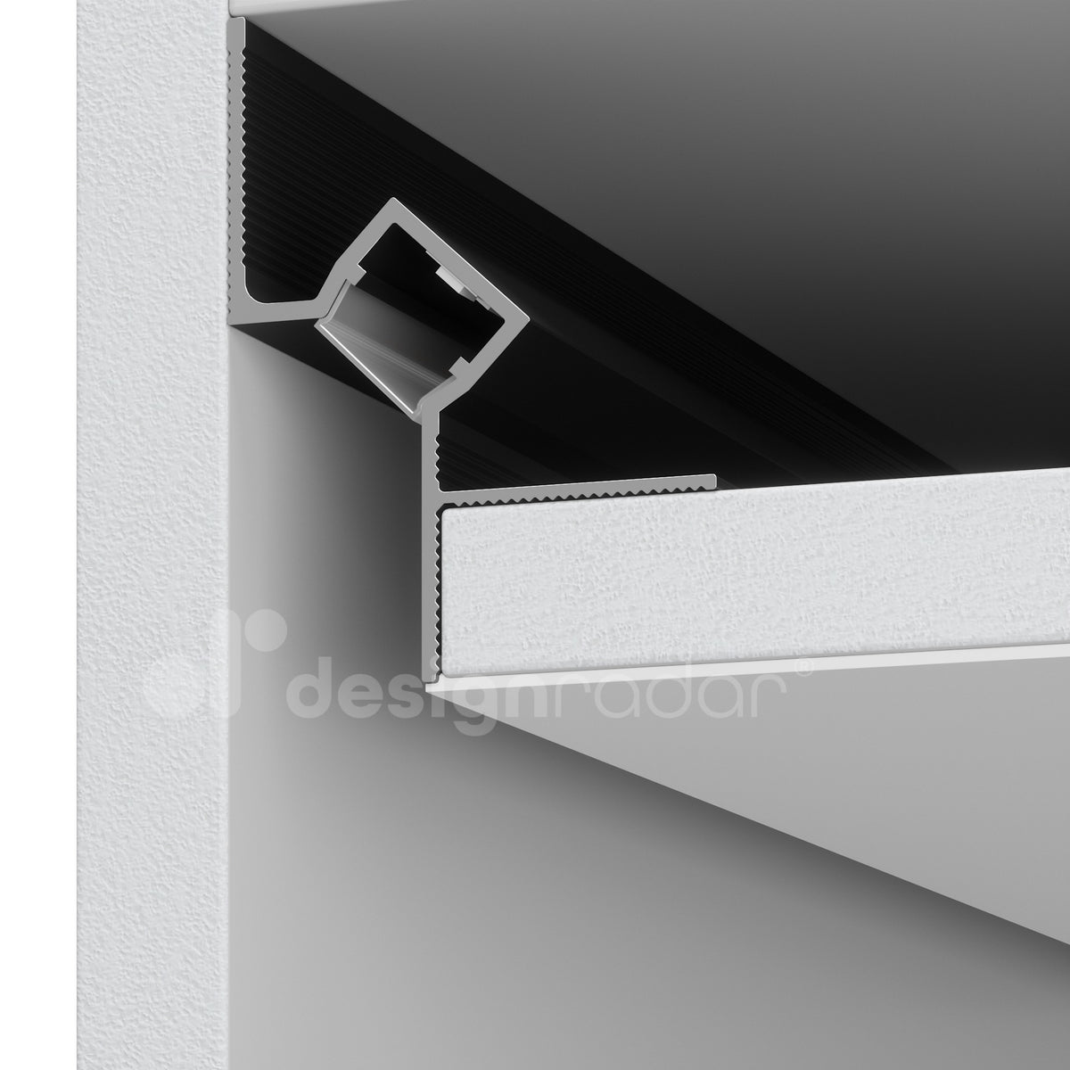 Profil Tip Scafă Ascunsă Shadow Gap Light, M3, Aluminiu, Negru Mat, Anodizat, 2 m, 42 x 55 mm