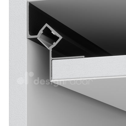 Profil Tip Scafă Ascunsă Shadow Gap Light, M3, Aluminiu, Negru Mat, Anodizat, 2 m, 42 x 55 mm