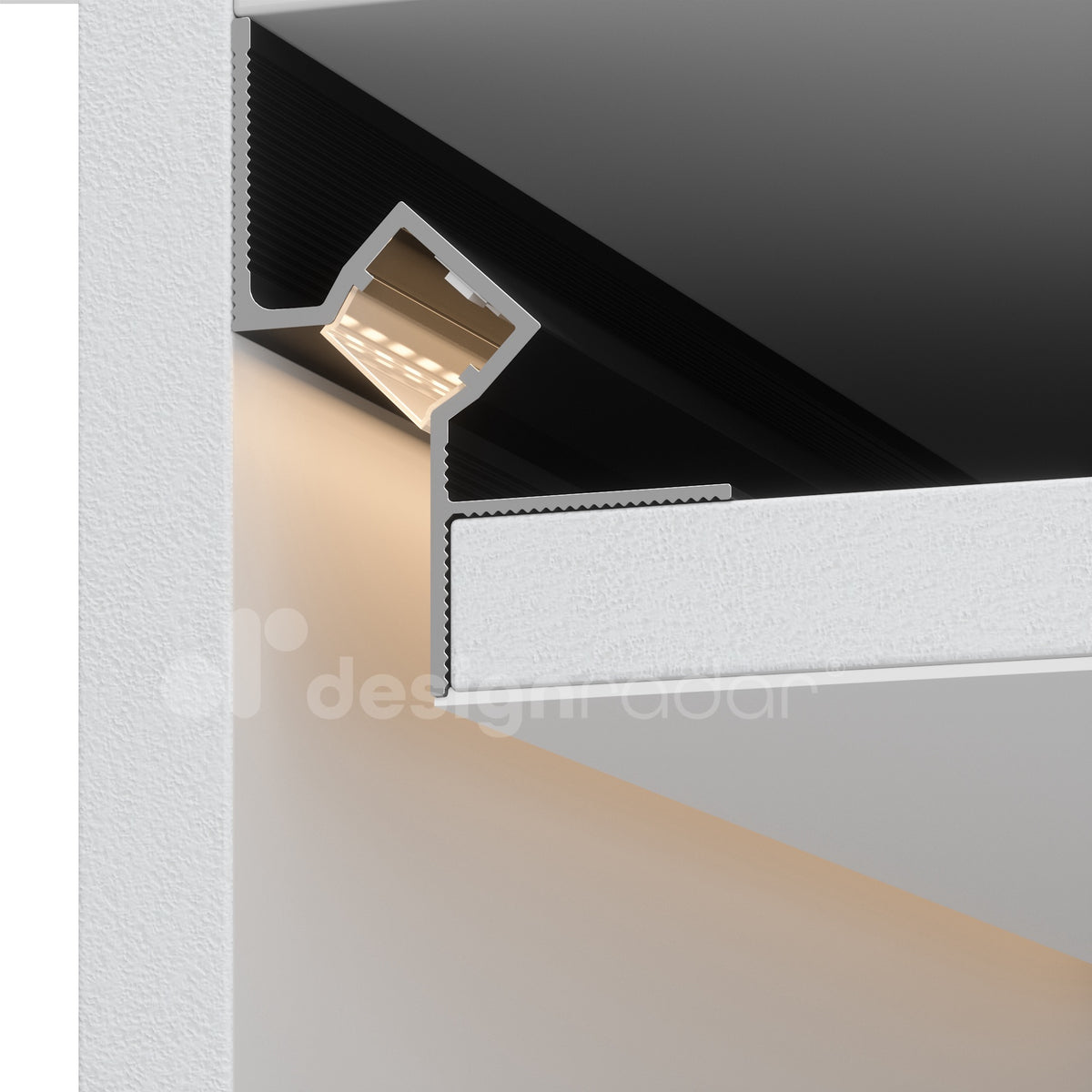 Profil Tip Scafă Ascunsă Shadow Gap Light, M3, Aluminiu, Negru Mat, Anodizat, 2 m, 42 x 55 mm