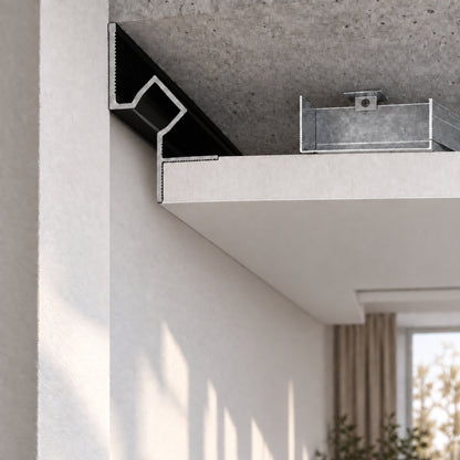 Shadow Gap Light Profile, M3, Aluminum, Matte Black, Anodized, 2 m, 42 x 55 mm