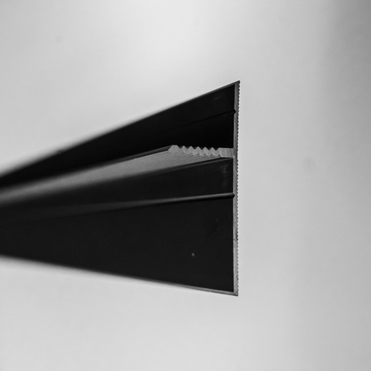 Profil Tip Plintă și Scafă Ascunsă Shadow Gap, PS130, Aluminiu, Negru Mat, Vopsit Electrostatic, 2,7 m, 14,4 x 38,2 mm