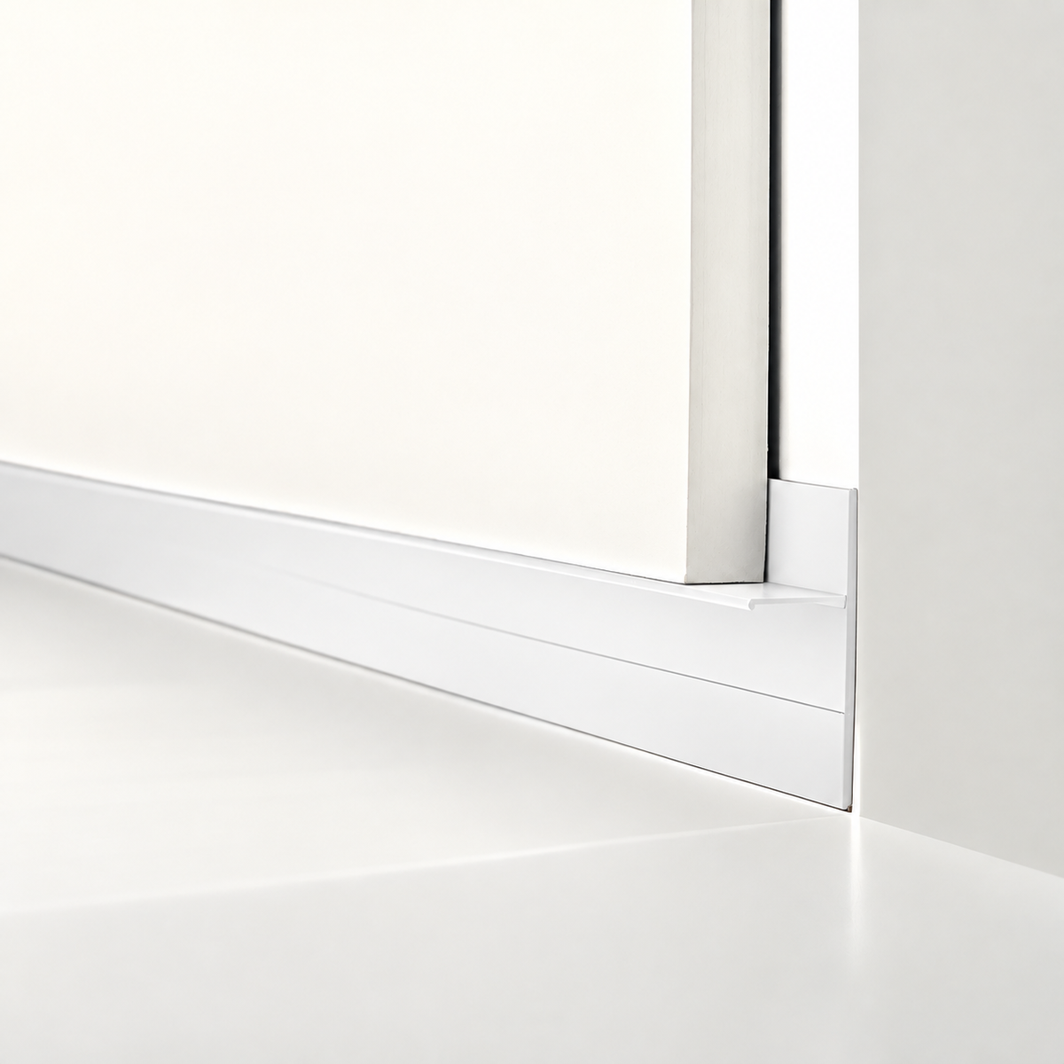 Profil Tip Plintă și Scafă Ascunsă Shadow Gap, PS130, Aluminiu, Alb Mat, Vopsit Electrostatic, 2,7 m, 14,4 x 38,2 mm