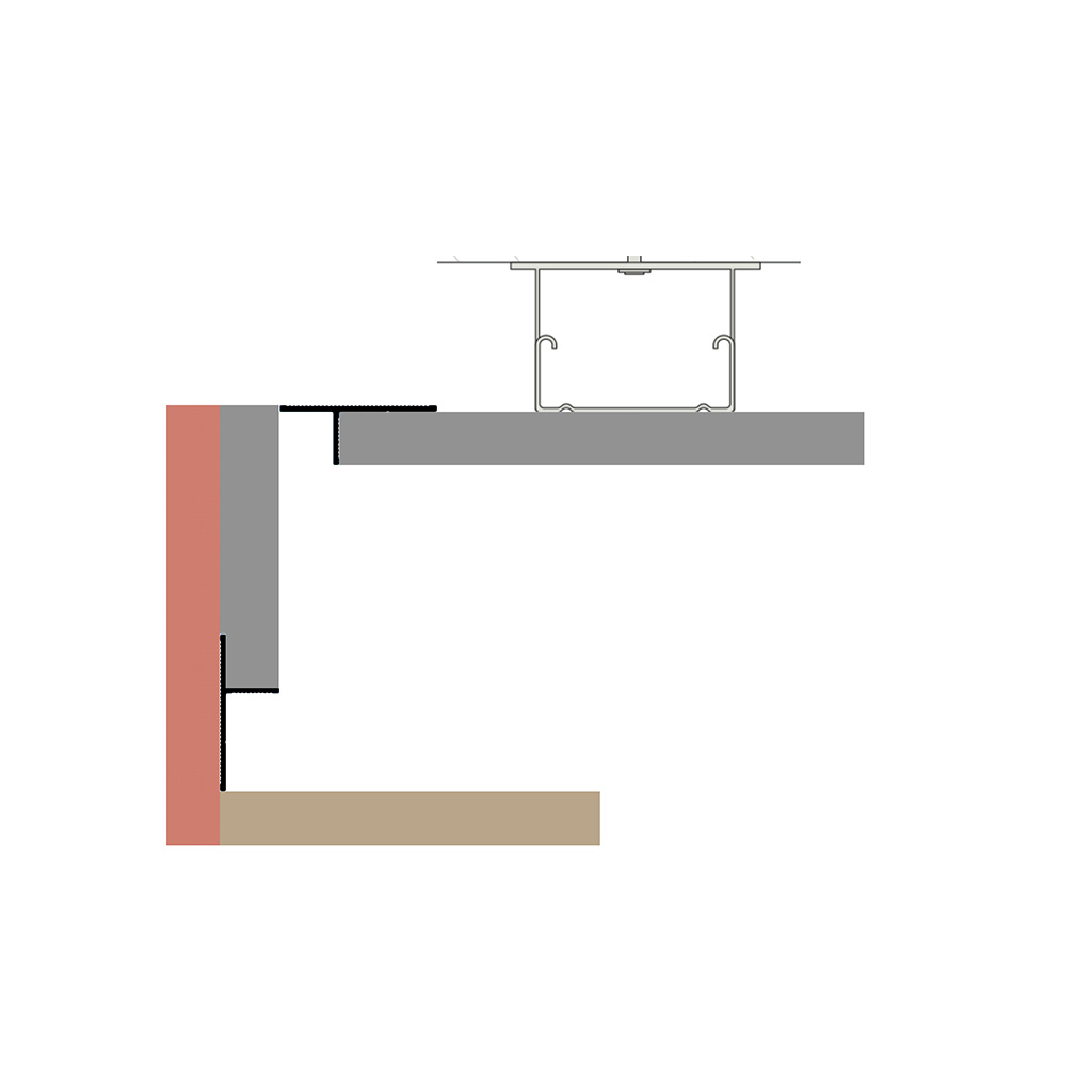 Profil Tip Plintă și Scafă Ascunsă Shadow Gap, PS130, Aluminiu, Alb Mat, Vopsit Electrostatic, 2,7 m, 14,4 x 38,2 mm